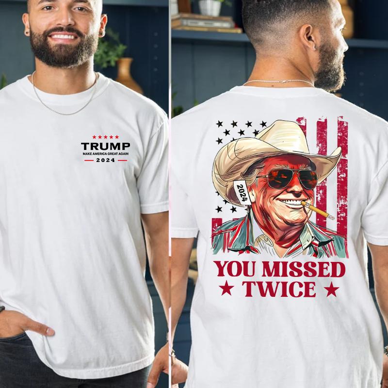 Trump Shirt You Missed Trump Shirt Assassination Attempt Trump T-shirt Middle Fingers Trump Tee Presidential Election Stand With Trump 16sep24tt7 Size Up To 5xl