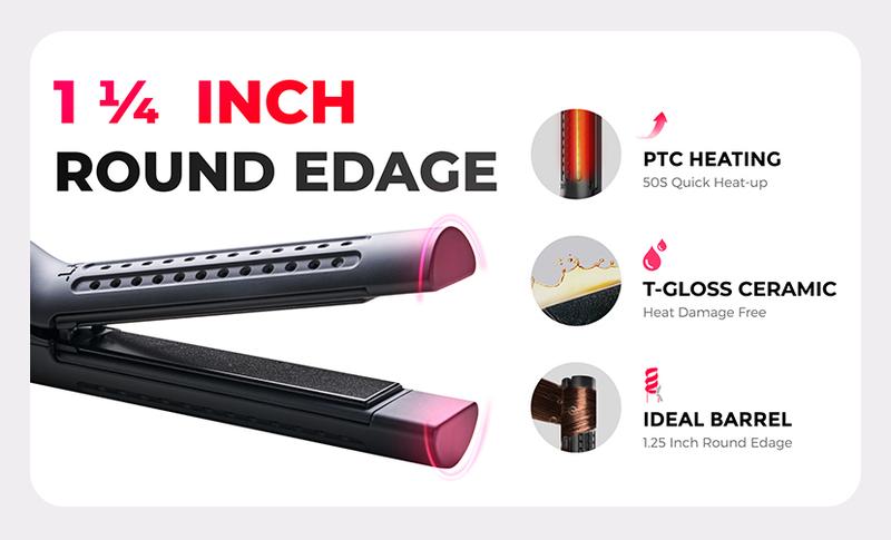 Product Introduction of TYMO AIRFLOW- Straightener and Curling Iron 2 in 1, Cold Air Negative Ionic Anti-scald Curling Wand  Long Short  Curler  Comfort Salon hairwaver hair styling tools wavy  talk  straightener 2