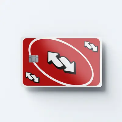 Original Uno Uno Reverse Red Card Skin/Sticker For Your Credit Card ...