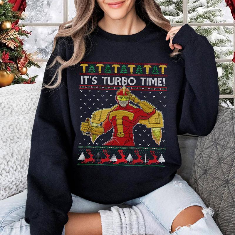 TikTok Shop Jingle All The Way Ugly Christmas Sweater Turbo Man It s Turbo Time Ugly Christmas Sweater Shirt Family Christmas Xmas Sleeves Womenswear