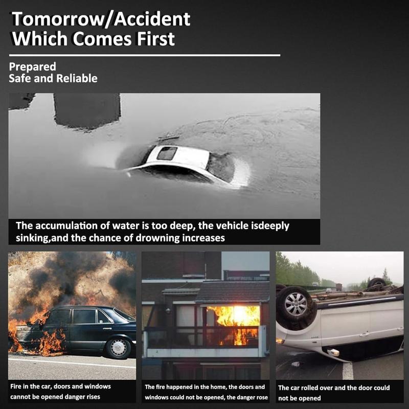 Product Introduction of Window Breaker Seatbelt Cutter, 3-in-1 Glass Breaker and Seat Belt Cutter, Car Safety Hammer Automotive Life Safety Tools Kit 7