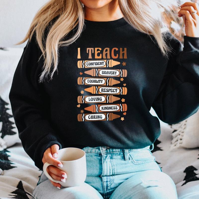 TikTok Shop I Teach Kindness Sweatshirt Equality Sweater Black History Shirt Inclusion T Shirt Black Pride Sweater Human Rights Shirt Inspirational Tee