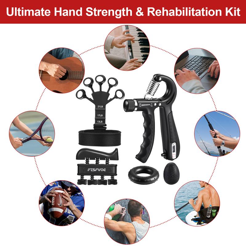 Grip Strength Trainer Kit (5 Pack), Including Finger Exerciser, Hand Grip Strengthener, Hand Extension, Stress Relief Ball, and Forearm Workout Ring 10 ba625d58b07142bb962a831bfe7975d0~tplv omjb5zjo8w resize jpeg:800:800