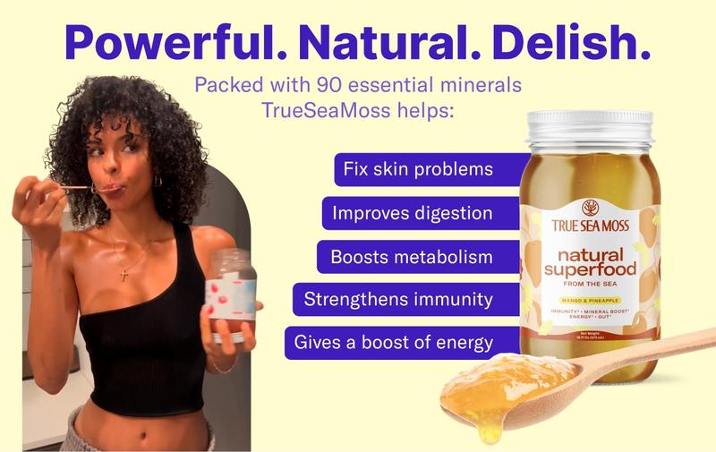 Product Introduction of TrueSeaMoss Soursop Irish Sea Moss Gel – Rich in Minerals & Vitamins –   supports immune, improves digestion, boost energy, skin & hair health - Made in USA 1