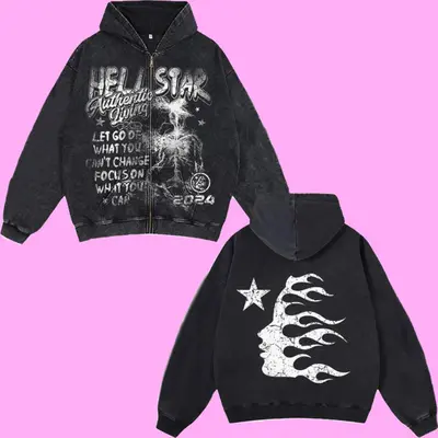 トップス Hellrazor Zip up hoodie Zip Up Hellstar Hoodie - TikTok Shop