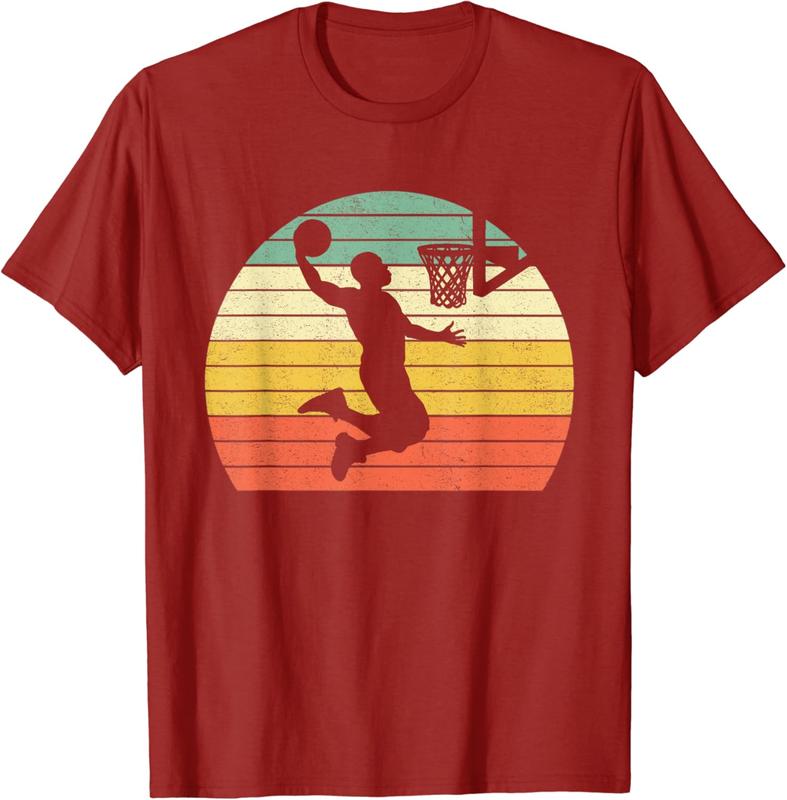 Vintage Retro Basketball Dunk Shirt Sunset Colorful T-Shirt Vintage Retro Basketball Dunk Shirt Sunset Colorful T-Shirt