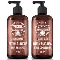 Viking Revolution - Shampoo and Conditioner Set with Biotin and Jojoba Oil For Men - Natural Hair Shampoo - Perfect Gift on Father's Day for Your Dad