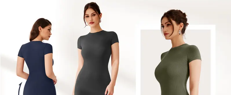 Product Introduction of BOGO REORIA Summer Beach Vibes Dresses Women's Casual Lounge Long Dress Outdoorfun Elegant Shortsleeve Basic Crewneck Maxi Dresses Lady Womenswear 1