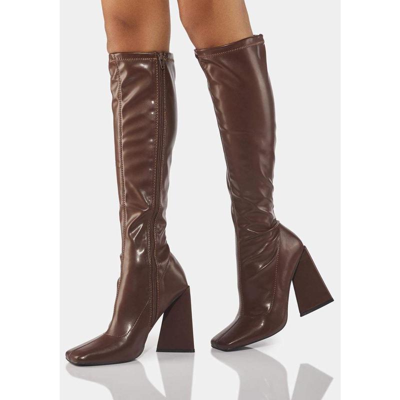 Mocha knee high boots hotsell