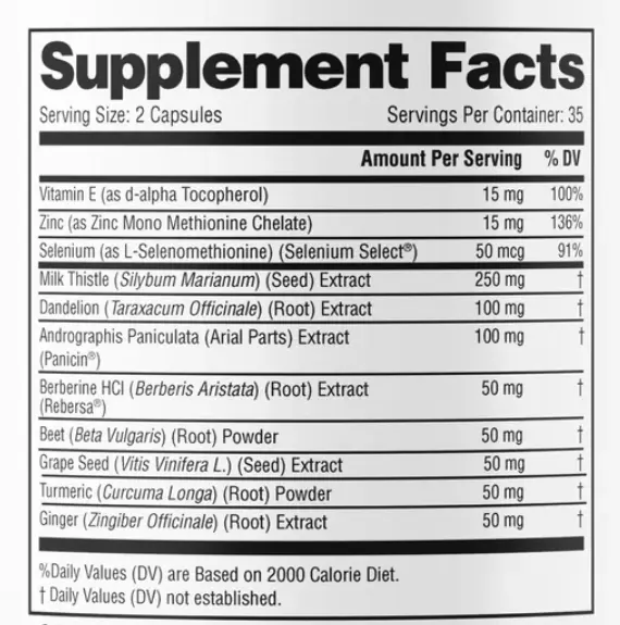 Product Introduction of 【Sandhus】Liver Cleanse & Detox Supports 11 Ingredient Blend Milk Thistle, Dandelion, Turmeric, Ginger Extract, Beet, Zinc, Vitamin E, Grape Seed 6