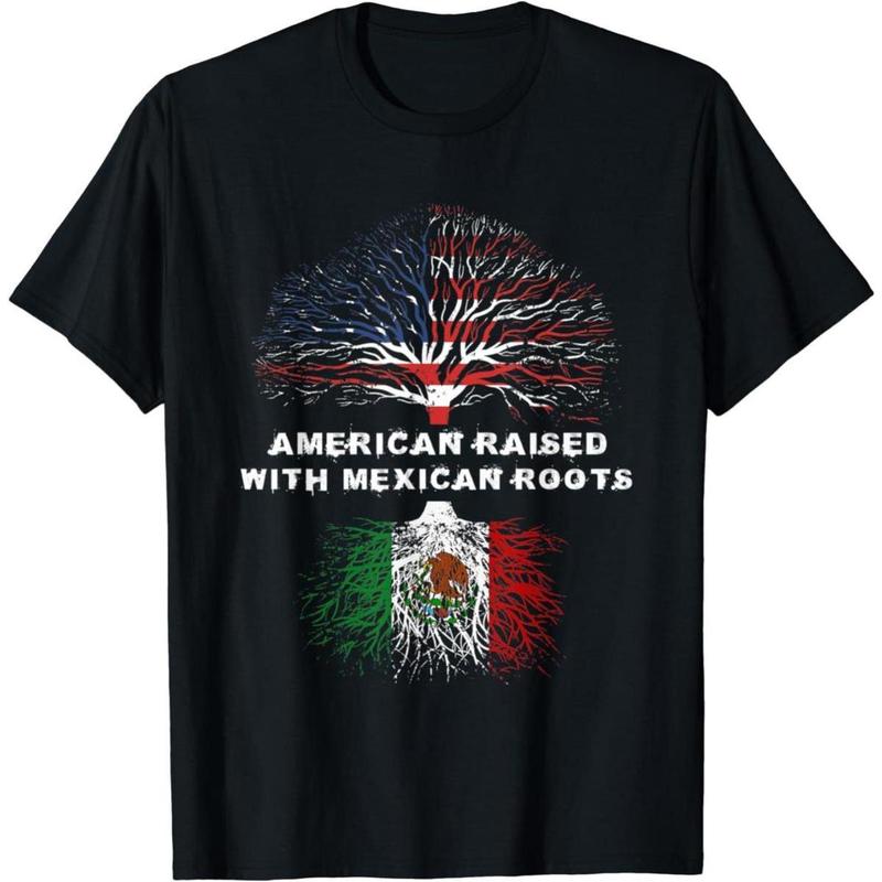 American Raised With Mexican Roots Usa Flag T-Shirt American Raised With Mexican Roots Usa Flag T-Shirt