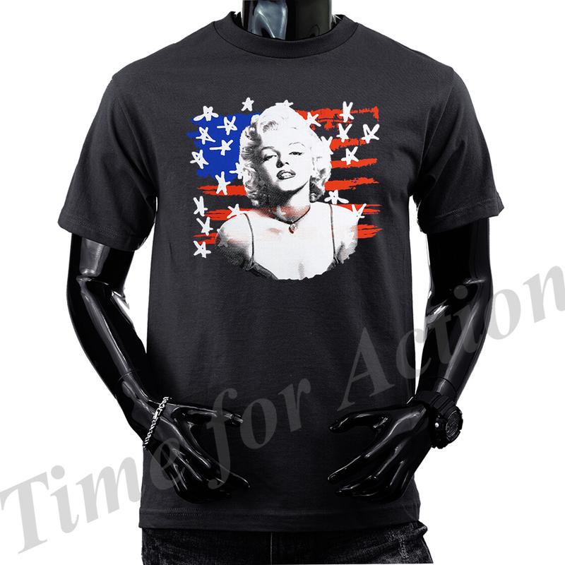 TikTok Shop Marilyn Monroe Front of US Flag T shirt Tee