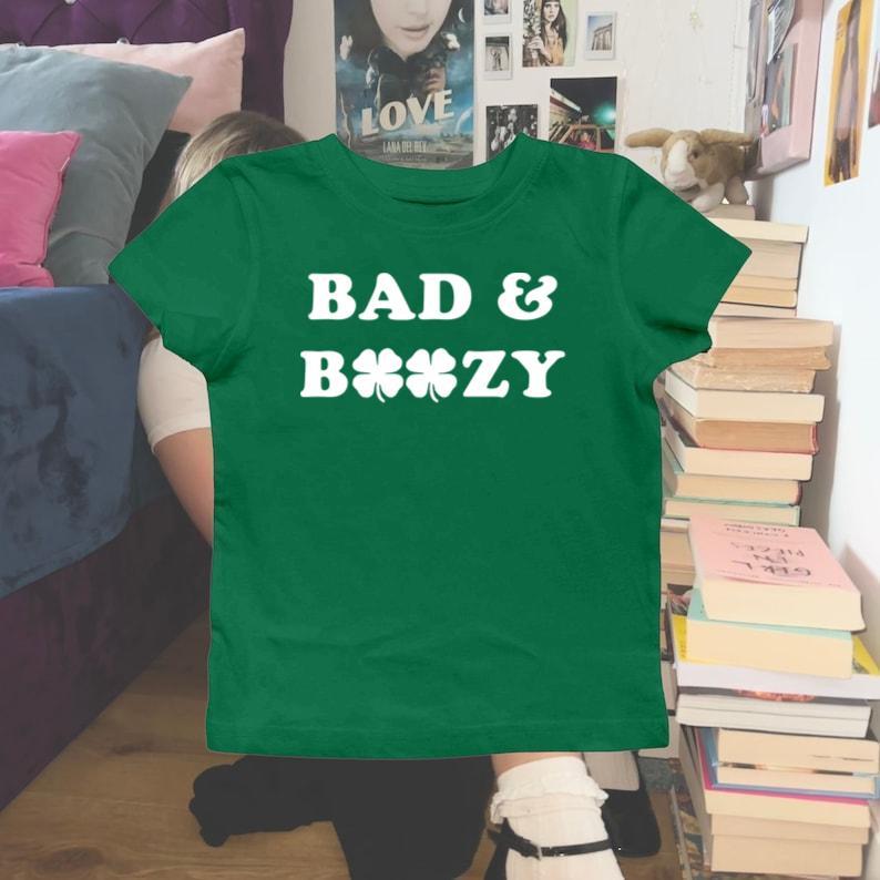 Bad And Boozy Shirt Shamrock Lucky St Patrick Day Drinking T-Shirt Bad And Boozy Shirt Shamrock Lucky St Patrick Day Drinking T-Shirt