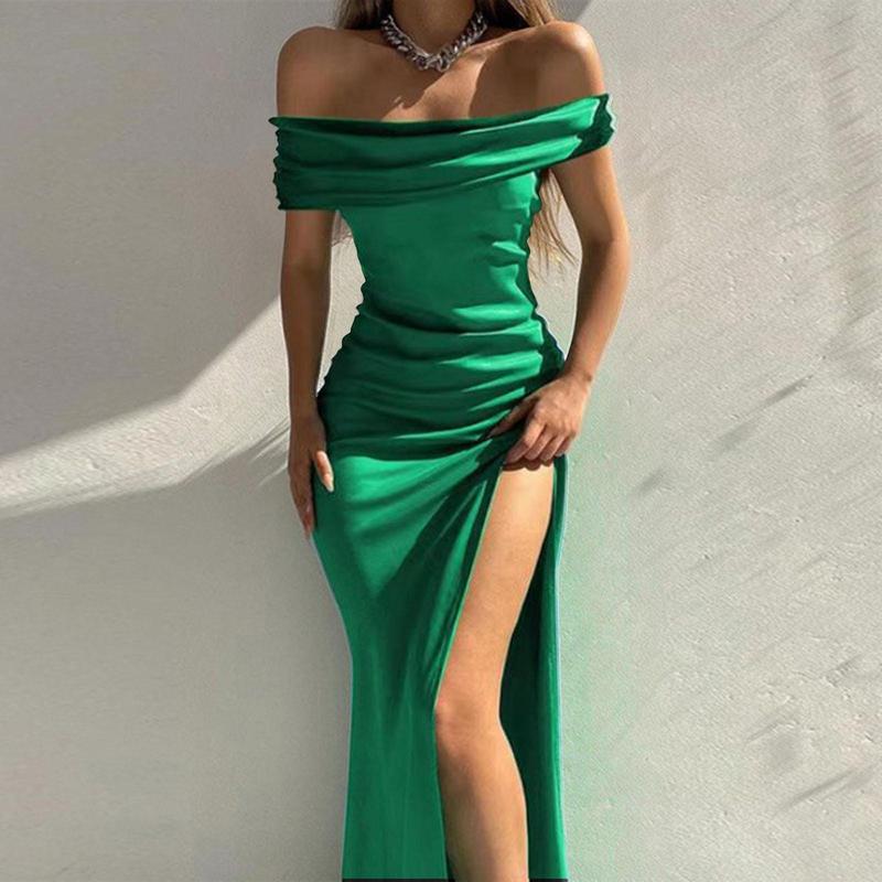 2022 sexy European and American elegant strapless V-neck party evening dress 2022 sexy European and American elegant strapless V-neck party evening dress