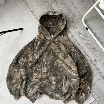 Distressed camo hoodie deals