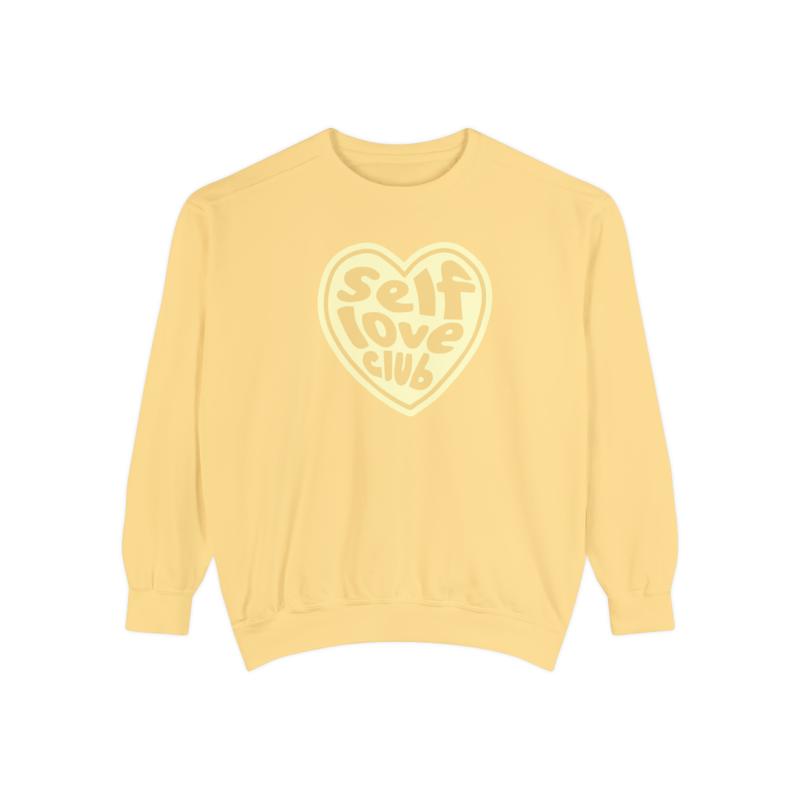 TikTok Shop Self Love Club Crewneck Sweatshirt Butter Comfort Colors Crewneck Unisex Garment Dyed Sweatshirt