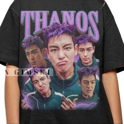 イカゲーム T.O.P THANOS T-shirt Mサイズ 白/ピンク Thanos Shirts - TikTok Shop
