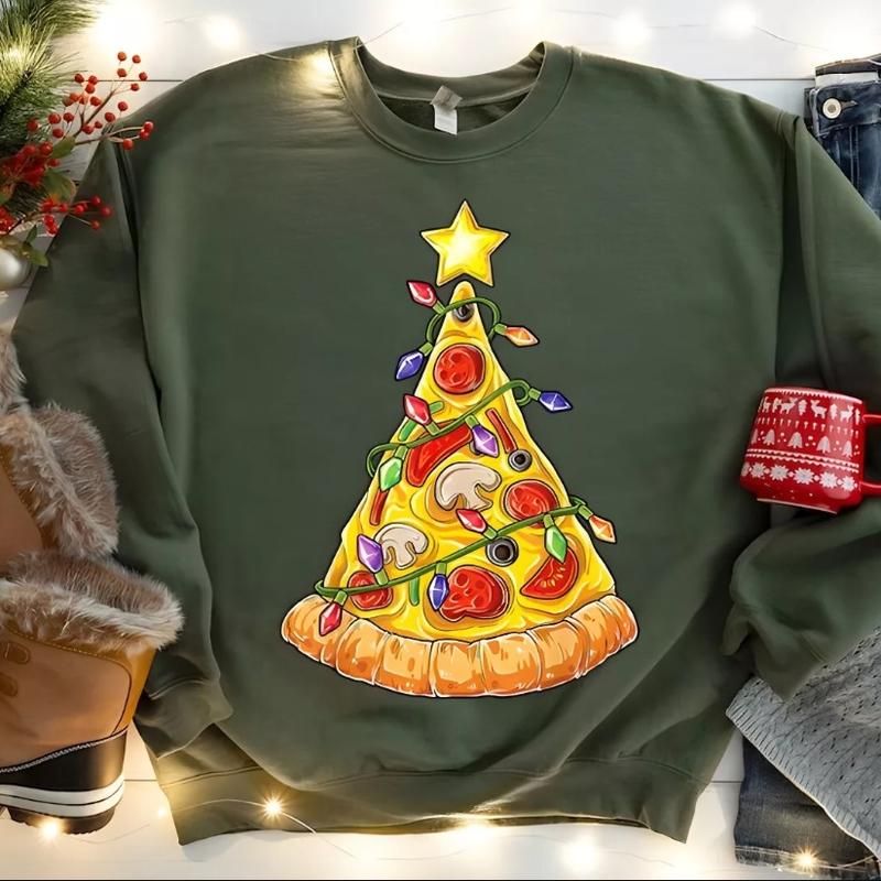 Christmas tree pizza sweater hotsell