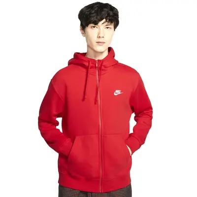 Red nike zip hoodie online