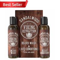 Viking Revolution Beard Wash & Beard Conditioner Set For Men (5oz) - Softens & Strengthens - Perfect Gift on Father's Day for Your Dad or Your Husband