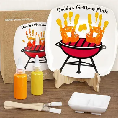 thumbnail image 2 of Dad Grilling Platter & Apron Set - Personalized BBQ Gifts For Father's Day From Daughter Son 2 of 12