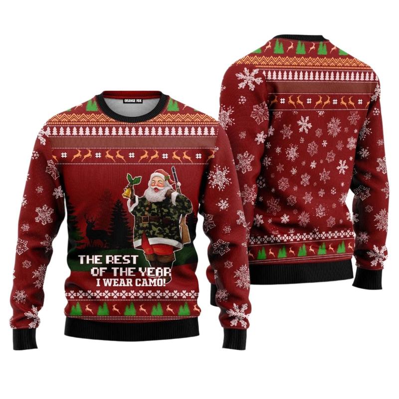 Deer hunter christmas sweater best sale