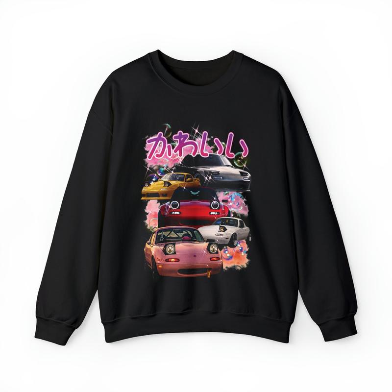 Vintage Retro MX 5 90s Car JDM Sweatshirt Vintage Trendy Car Sweatshirt Gildan 18000 Sweatshirt