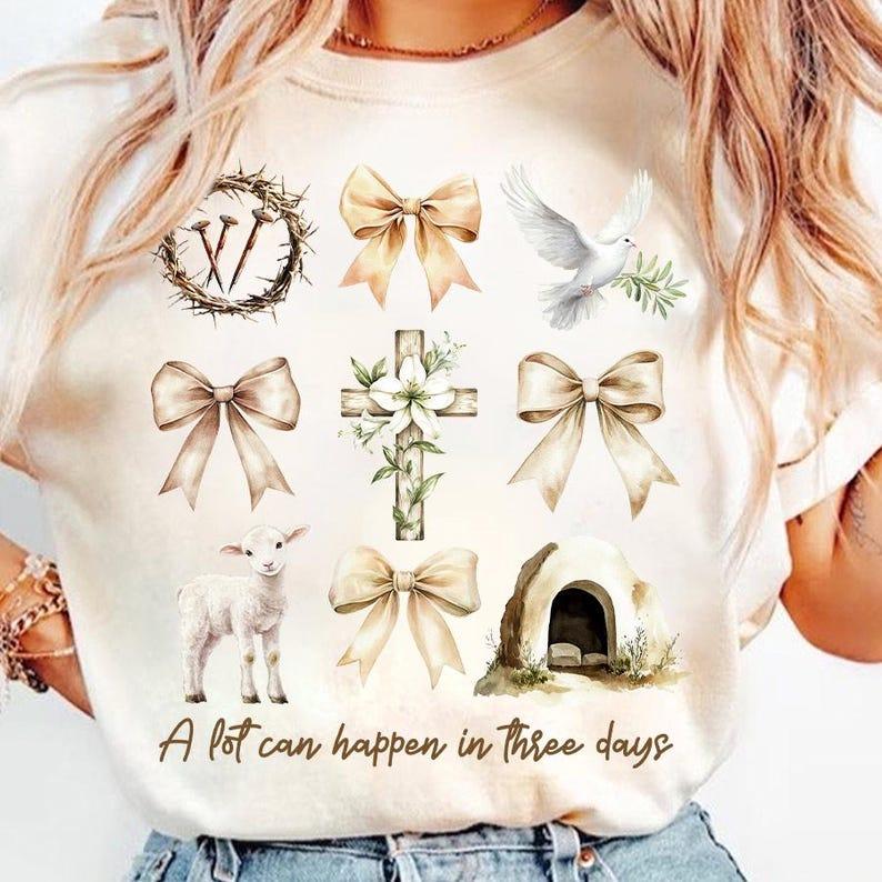 Christian Easter Coquette Bow Women's Long Sleeve T Shirts Christian Easter Coquette Bow Women's Long Sleeve T Shirts