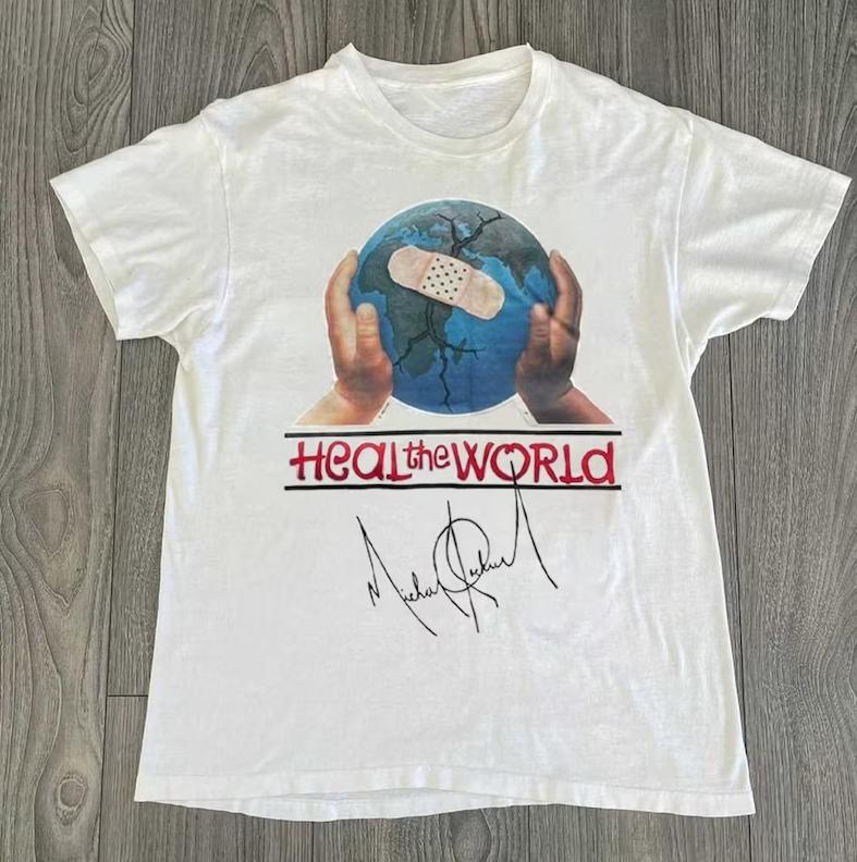 TikTok Shop: Michael Jackson Signature Heal The World T-Shirt, Michael  Jackson Graphic shirt, Michael Jackson King Of Pop Gift for Fans