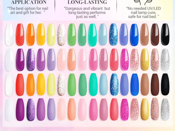 Product Introduction of AZUREBEAUTY 32 Colors + 10 Tools Dip Powder Nail Starter Kit, No UV Lamp All Season All-in-One Set, DIY Manicure at Home, Springtok Nail Care Nail Product 3
