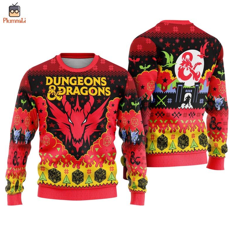 TikTok Shop Dungeons And Dragons Christmas Ugly Sweater Dungeons Dragons Sweatshirt DND Ugly Christmas Sweater Christmas Vacation