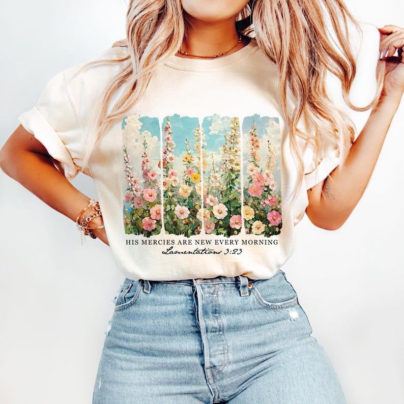 His Mercies are New Every Morning Boho Religious T Shirt His Mercies are New Every Morning Boho Religious T Shirt