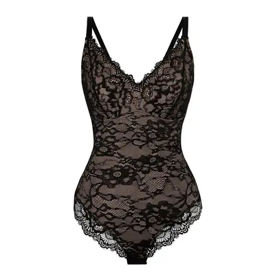 FeelinGirl Sexy Lace Bodysuit Shapewear for Women Thong Adjustable ...