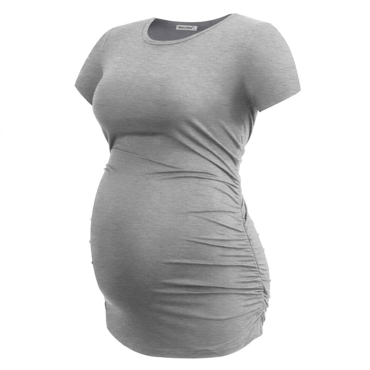 Side Ruched Maternity T-Shirt – Soft Crew Neck, Short Sleeve Tee, Casual Pregnancy Top 8 cf4e1585786a4ca8b965c30af8b84ca8~tplv omjb5zjo8w origin jpeg