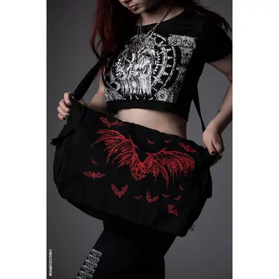 Vampirefreaks Purple Bat Bag Dune Black/purple Vegan Leather