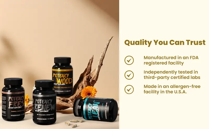 Product Introduction of Potency Wood Energy Stamina Supplements - Ginseng Ashwagandha Gingko Tribulus, Adaptogen, Brain, Immune Health, Antioxidants, Anti-imflammation 9