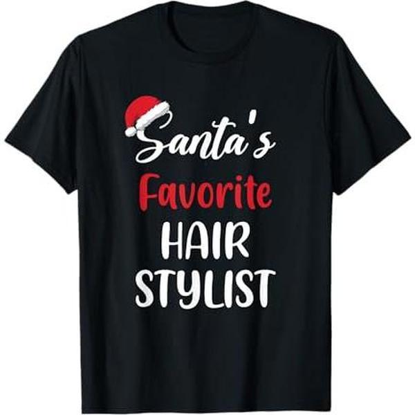 Funny Santa's Favorite Hairstylist Matching Family Christmas T-Shirt Funny Santa's Favorite Hairstylist Matching Family Christmas T-Shirt
