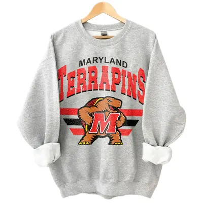 Vintage University Of Maryland newest Terrapins Terps Hoodie Sweatshirt UMD Men’s Large