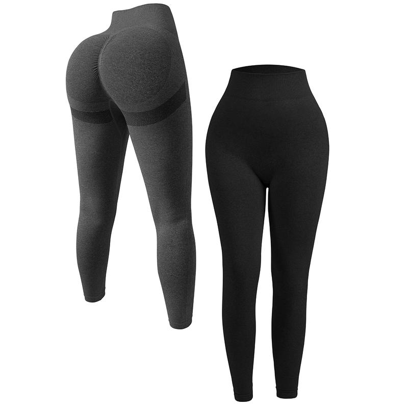OQQ Women's 2 Piece Butt Lifting Yoga Legging Workout High Waist Tummy  Control Ruched Booty Pant