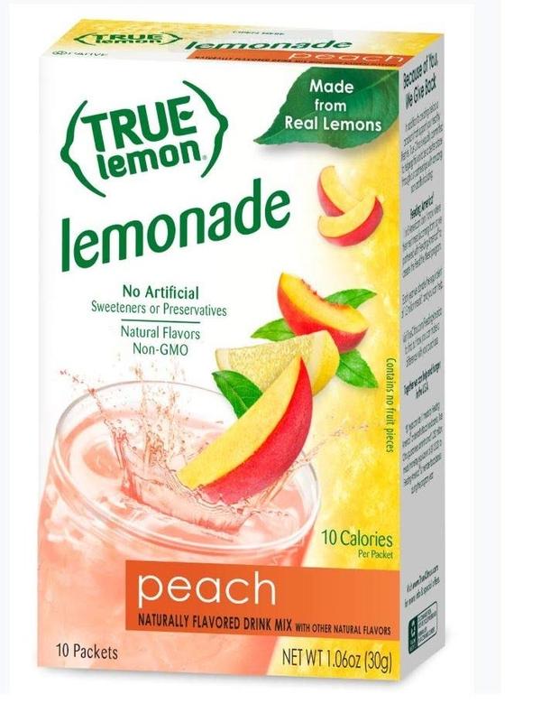 TikTok Shop True Lemon Peach Lemonade Water Enhancer Drink Mix 10 Packets Low Calorie Drink Mix Packets for Water Powdered Drink Mixes Flavorings Individual Drink Packets Water Flavor Packets with Ste...