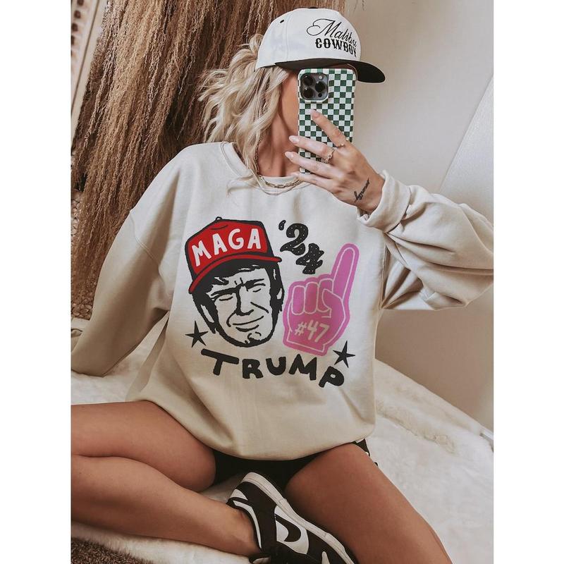 TikTok Shop Trump Sweatshirt Donald Trump Crewneck Vote Trump Sweatshirt Trump 2024 Sweatshirt Make America Great Again Sweatshirt Cute Trump Sweatshirt