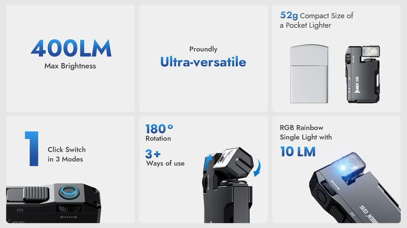 【Debut Product】Wuben G5 Pocket-Sized LED Light - 400LM Brightness, USB-C, Magnetic Clip, Great for Gear Bag, Repairs, Backpacking 20 d4d4d0244dcc4c2cae81a9937238cd6a~tplv omjb5zjo8w resize jpeg:800:450