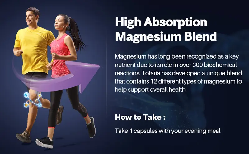 Product Introduction of Totaria 12-in-1 700mg Magnesium Complex - Glycinate Citrate Malate Oxide Taurate Aspartate Orotate, Vegan Capsules for Muscle, Heart, and Relaxation Support 5