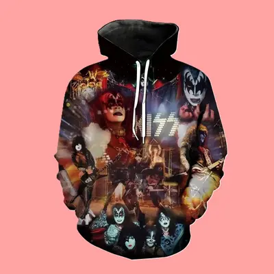 HoodieRock Kiss Band 3D Printed deals Jacket Men