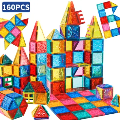 100 PCS Magnetic Building Blocks Set – STEM Sensory Toys For Kids Ages 3+, Educational Construction Stacking Gift