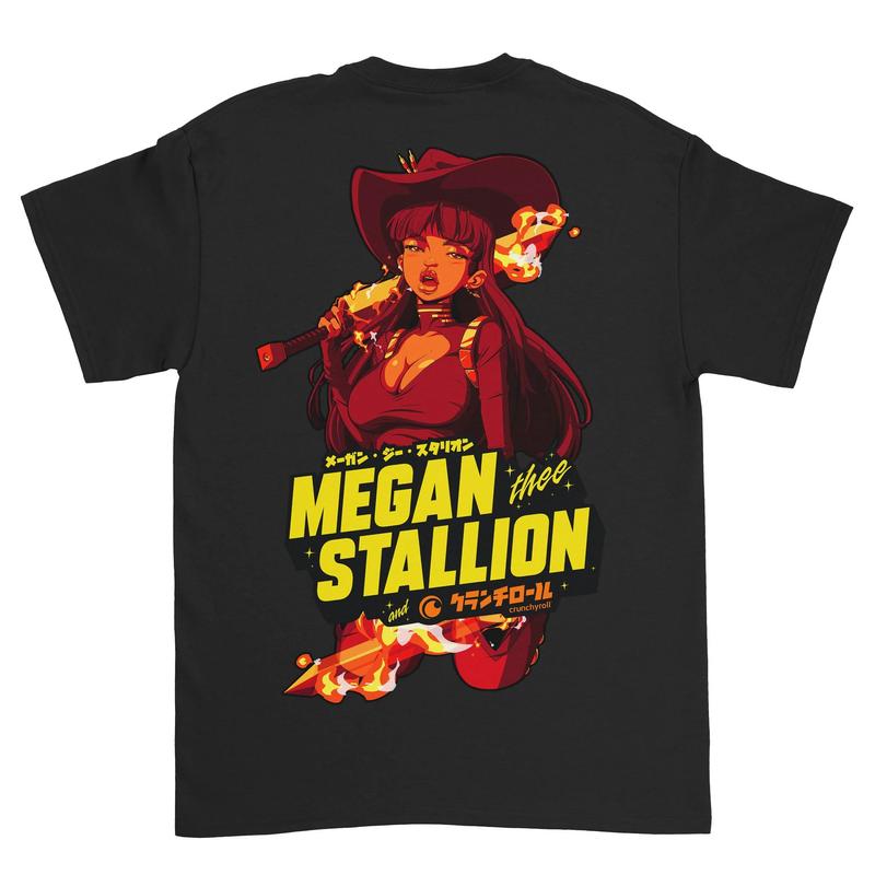 TikTok Shop Limited Megan Thee Stallion Shirt Anime Megan Rapper Music Merch Thee Stallion 90s Tee MTS Tour 2024 Gift For Fan Megan Thee Stallion T Shirt Sweatshirt Hoodie Casual Top Shortsleeve Round