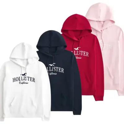 Red and white hollister hoodie shop
