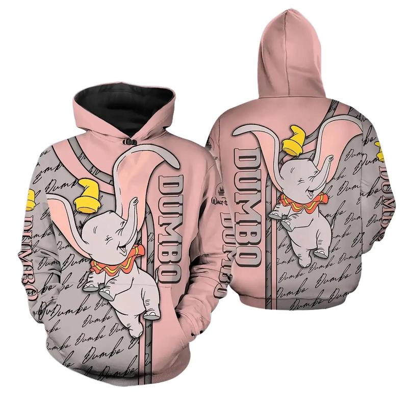 Dumbo Elephant 3D Hoodie All Over Print Dumbo Elephant Iconic Character Sweatshirt Crewneck Dum