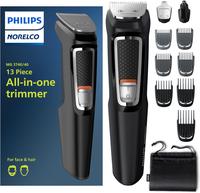 Philips Norelco Multigroom Series 3000 All-in-One Trimmer - 13 pieces, Multipurpose, MG3740/40 Steel Durable Steel Durable Handle Comfort
