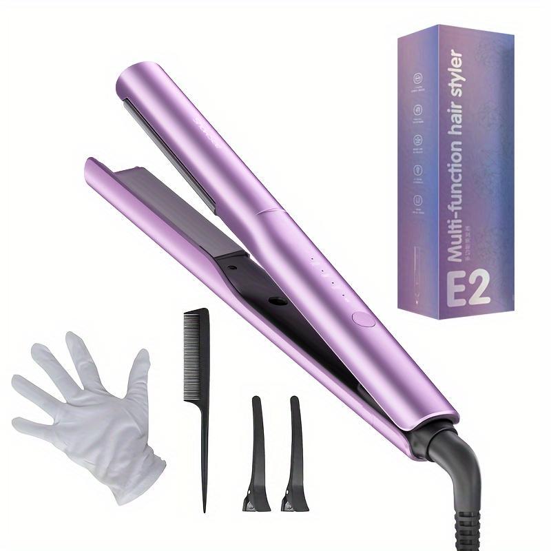 TikTok Shop Hair Straightener Curling Iron Negative Ion Hair Straightening Comb 4 Temperature Ceramic Hair Curlers Protein Damage Free Fluffy Wet Dry Conditioner Mother s Day Gift Christmas Thanksgivi...